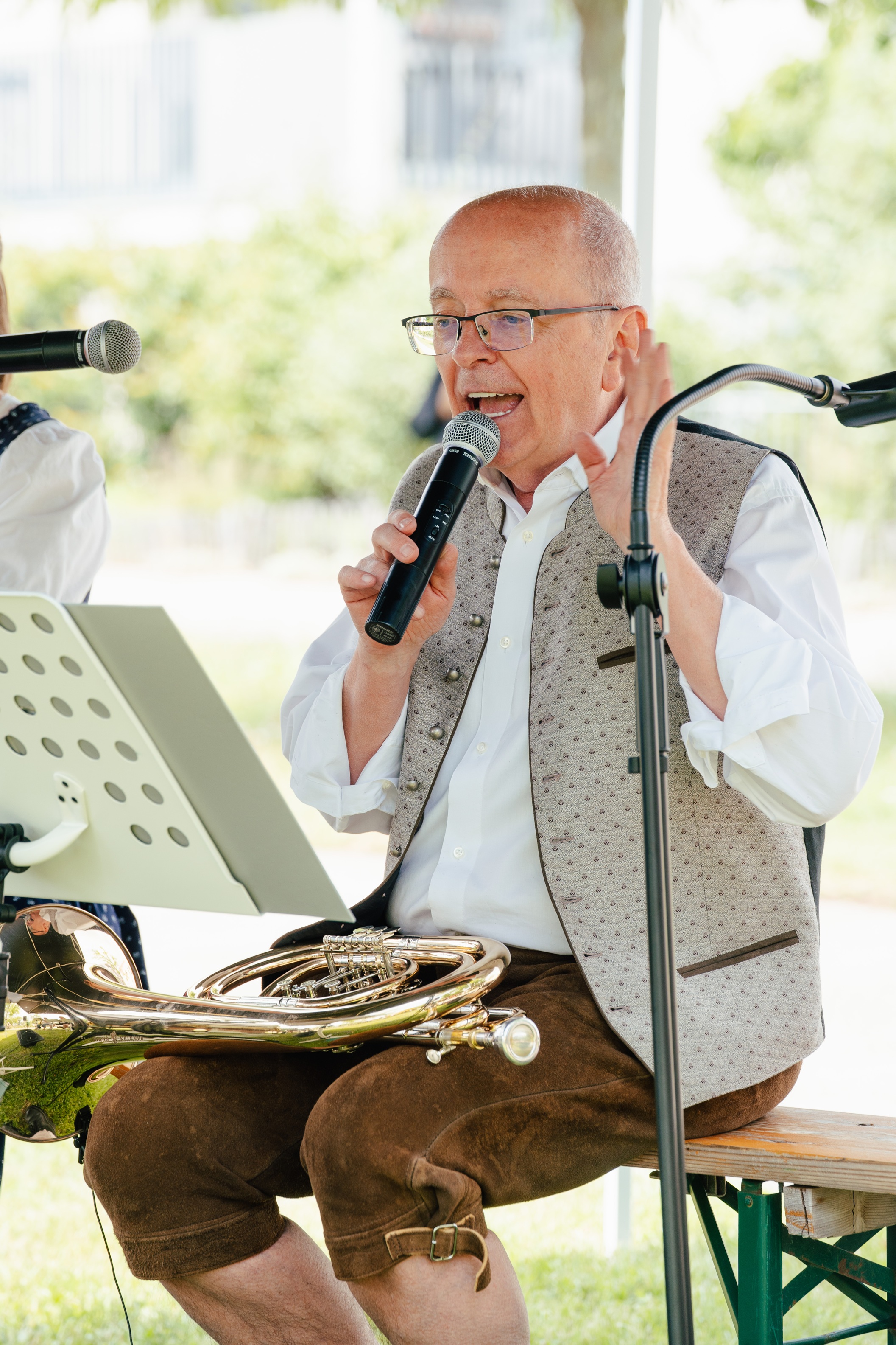Musiker mit Basstrompete