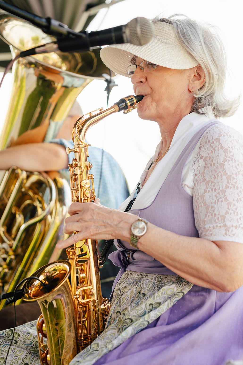 Musiker mit Saxophon